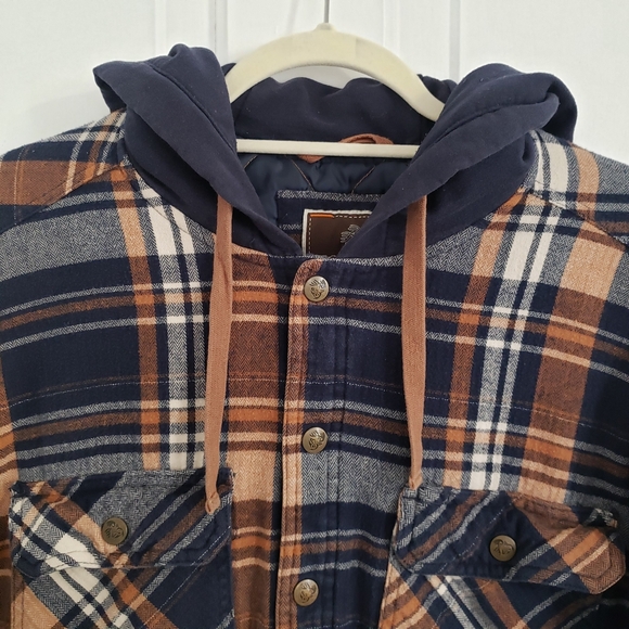Legendary Outfitters Men Plaid Flannel Shacket XL Hood Quilted Liner Barn Chores - Picture 2 of 12